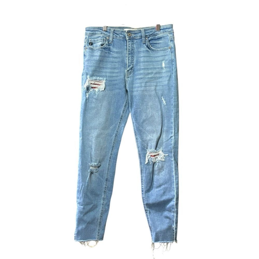 KANCAN | denim blue jeans 9/28 9 28 red bandana